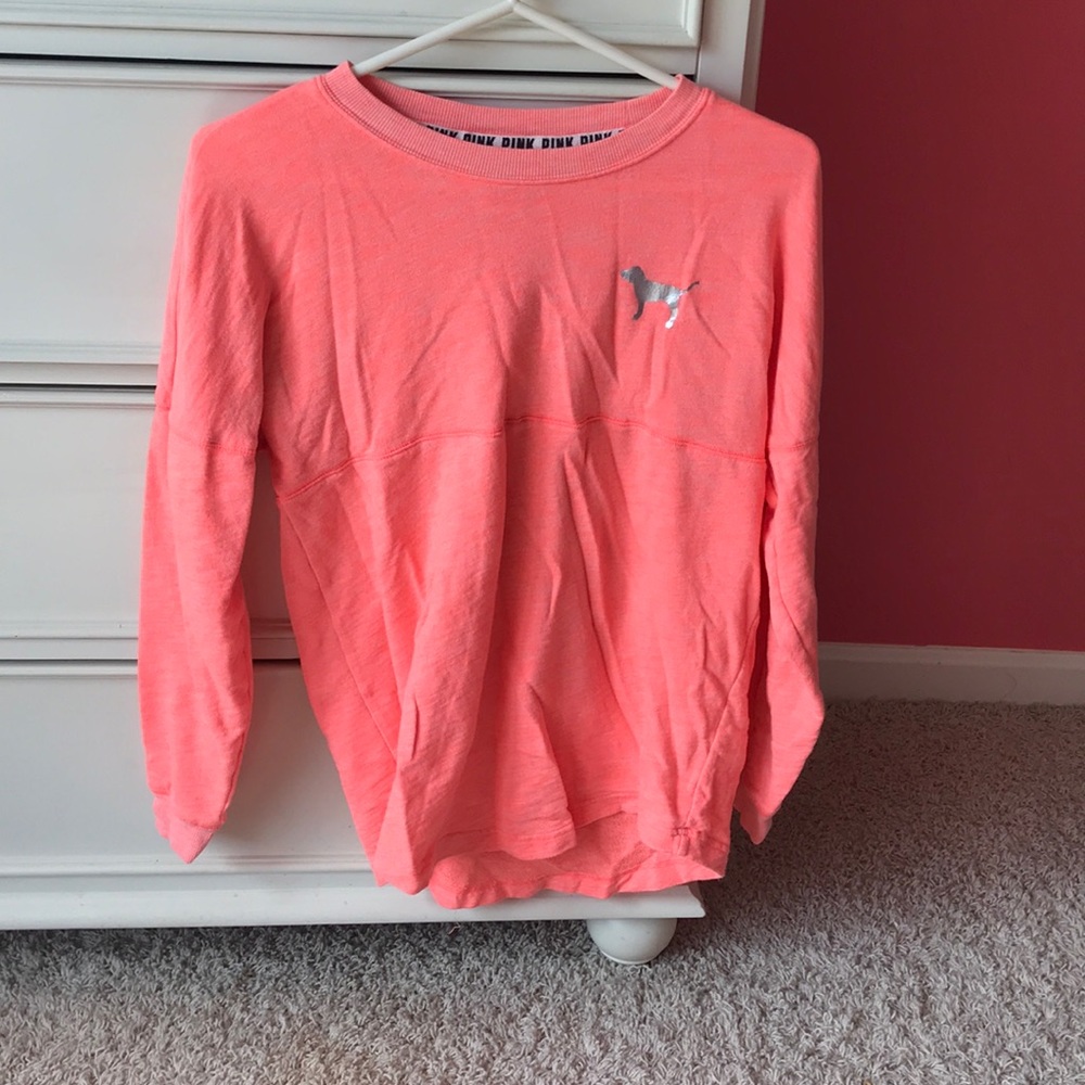 Love Pink long sleeve neon orange top